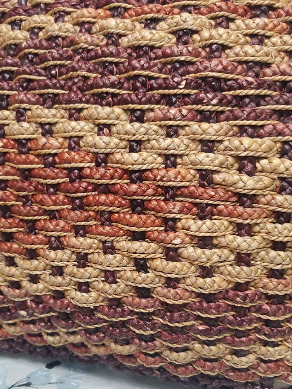 Multicolor Large Woven Straw Shoulder Tote Bag
